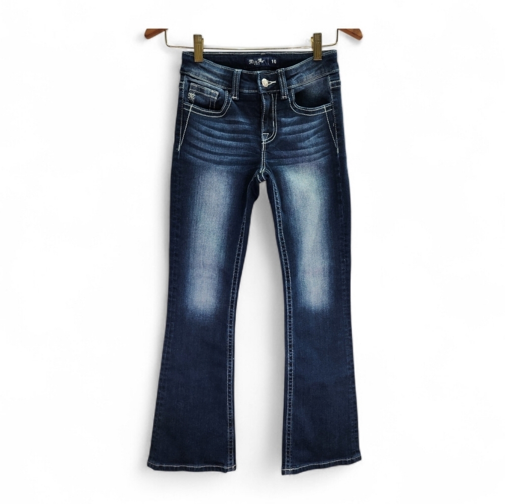 Miss Me Mid-Rise Bootcut Light Wash Jeans With Adjustable Waits Girls Size 10